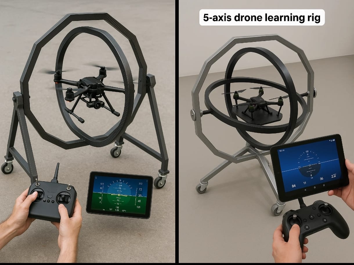 WORLDS FIRST 5 AXIS FPV & DRONE TRAINING RIGS (COMPATIBLE WITH 5",7",10" FPV ) (12-14-16 INCH)