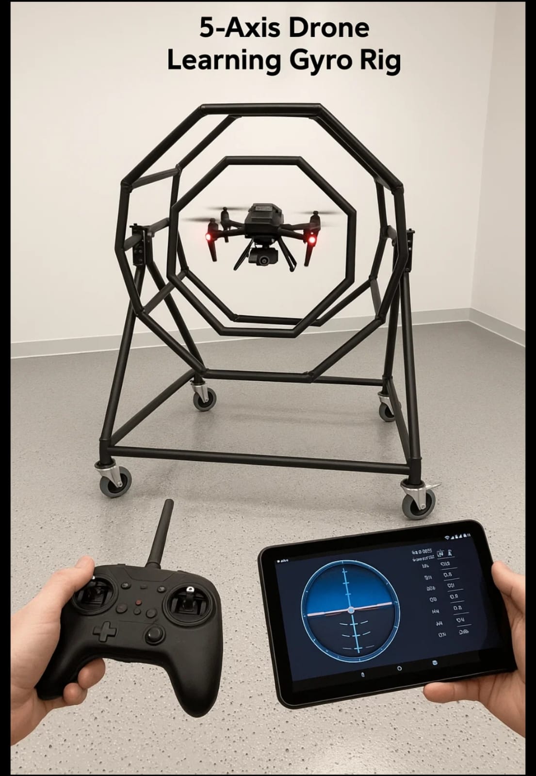 WORLDS FIRST 5 AXIS FPV & DRONE TRAINING RIGS (COMPATIBLE WITH 5",7",10" FPV ) (12-14-16 INCH)